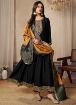 Silk Black Ceremonial Wear Embroidery Work Readymade Anarkali Suit